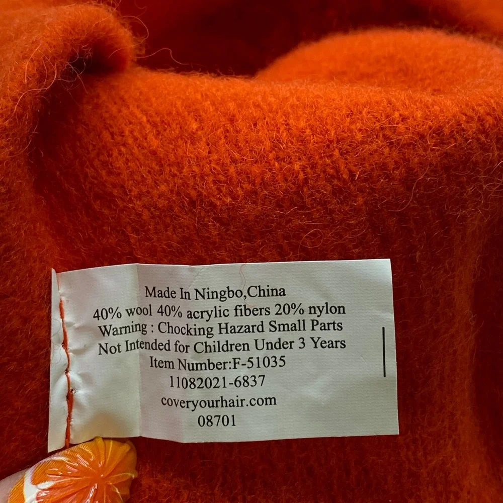 French Girl Colorful Parisian Chic Orange Beret Wool Blend Artist Retro Classic